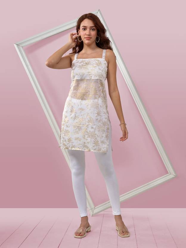 LUX LYRA Ankle Length Ethnic Wear Legging  (White, Solid)