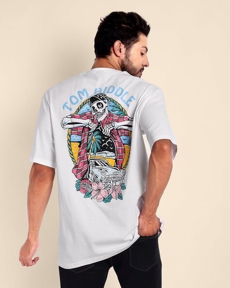 TOM HIDDLE Loose Fit Graphic Crew- Neck T-shirt